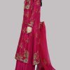 Crimson Raw Silk Embellished Set - Image 2
