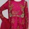 Crimson Raw Silk Embellished Set - Image 4