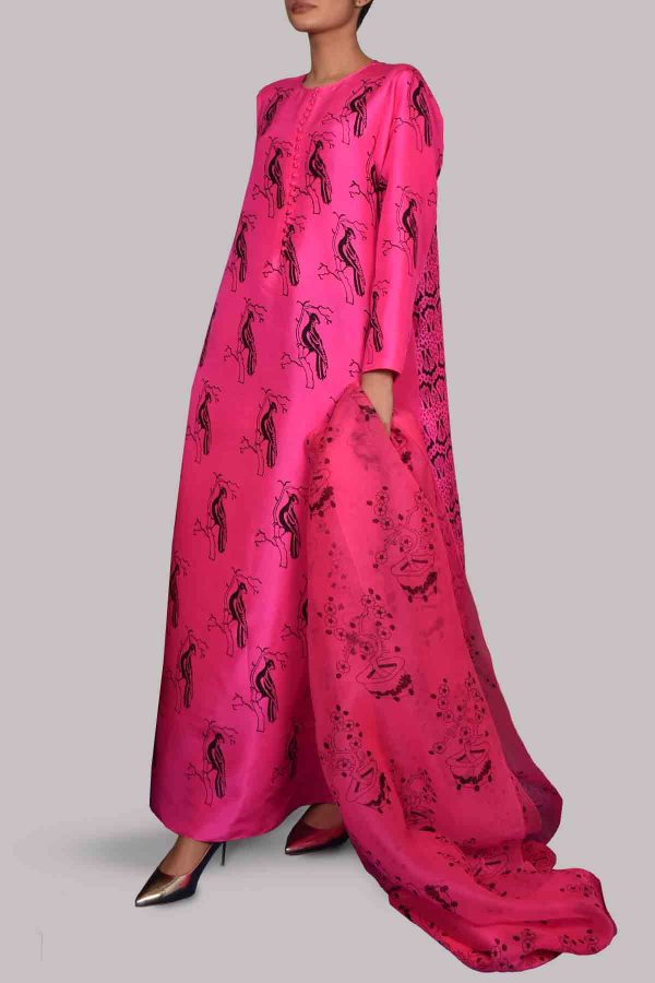 Diva Pink Block Print Maxi Dress Set - Image 2