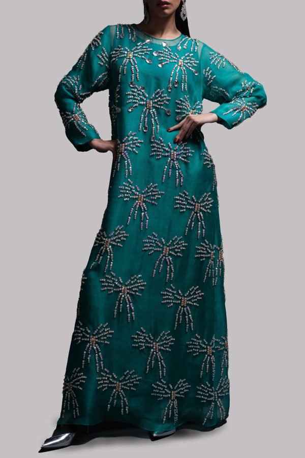 Shady Glade Crystal Embellished Organza Maxi Dress - Image 2