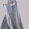 White Swan Block Printed Organza Sari - Image 2