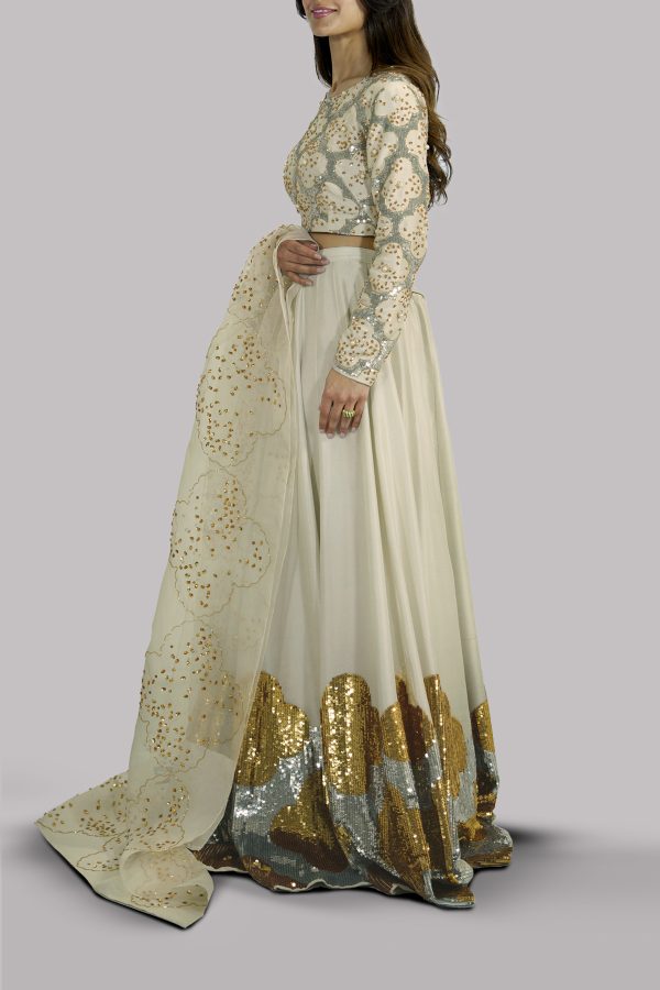 Egret Embellished Lehenga Choli Set - Image 2