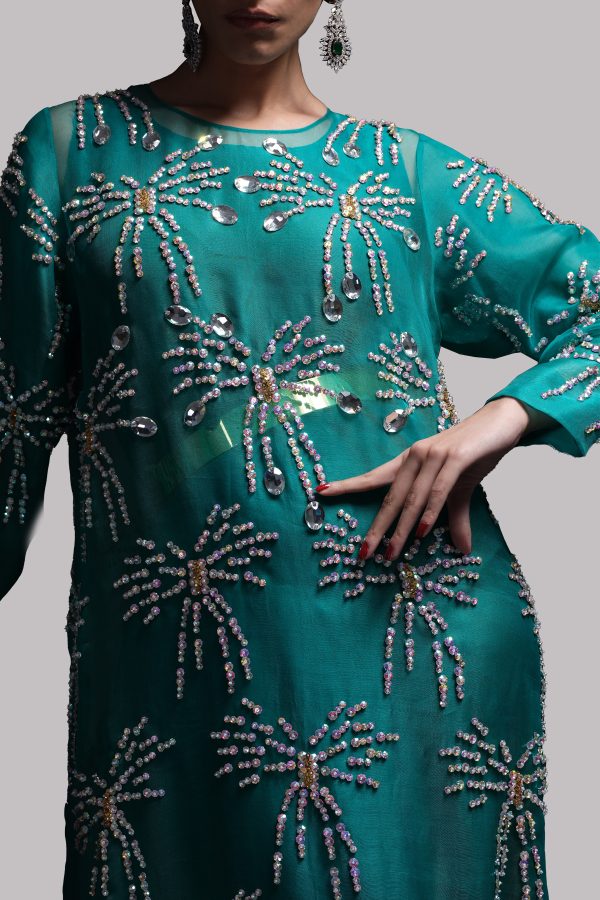 Shady Glade Crystal Embellished Organza Maxi Dress - Image 3
