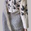 White Swan Block Printed Organza Sari - Image 3