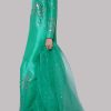 Mint Green Turquoise Embellished Raw Silk Set - Image 2