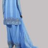 Cornflower Blue  Embellished Raw Silk Set - Image 3