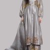 Steeple Grey Embellished Raw Silk Set