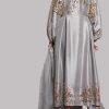 Steeple Grey Embellished Raw Silk Set - Image 3