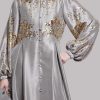 Steeple Grey Embellished Raw Silk Set - Image 4