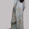 Ice Blue Italian Silk Cloqué Maxi Set - Image 3