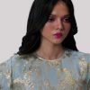 Ice Blue Italian Silk Cloqué Maxi Set - Image 5
