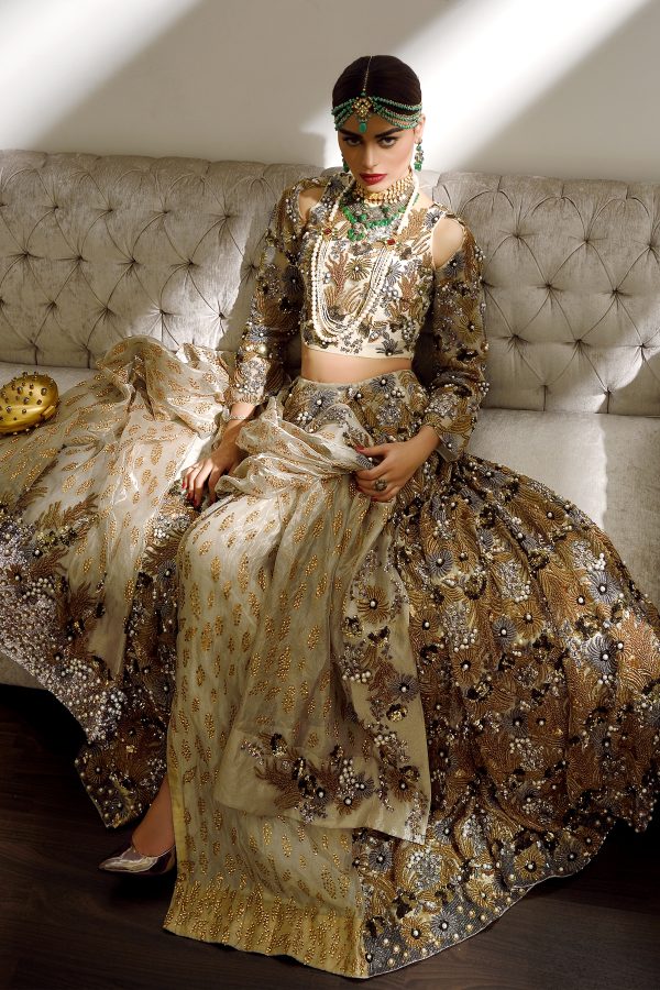 Gold Embellished Lehenga Choli Set - Image 2