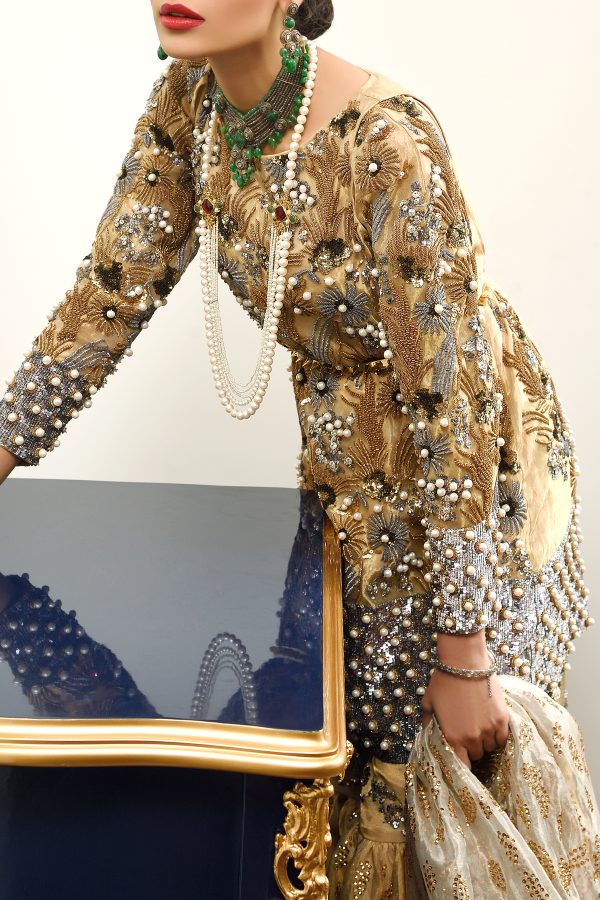 Gold Embellished Gharara Set - Image 2