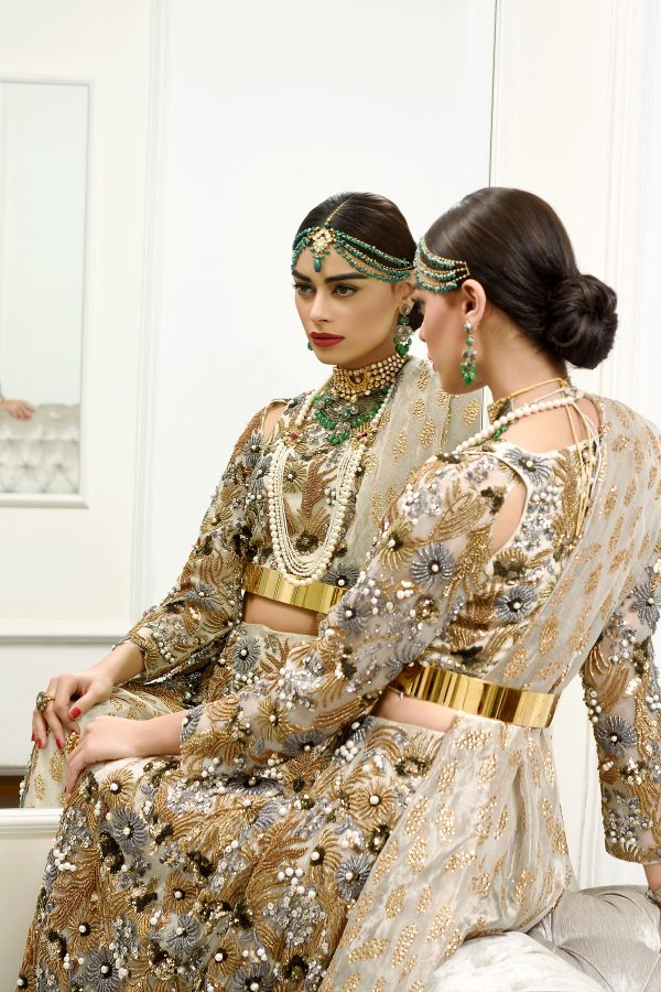 Gold Embellished Lehenga Choli Set - Image 3