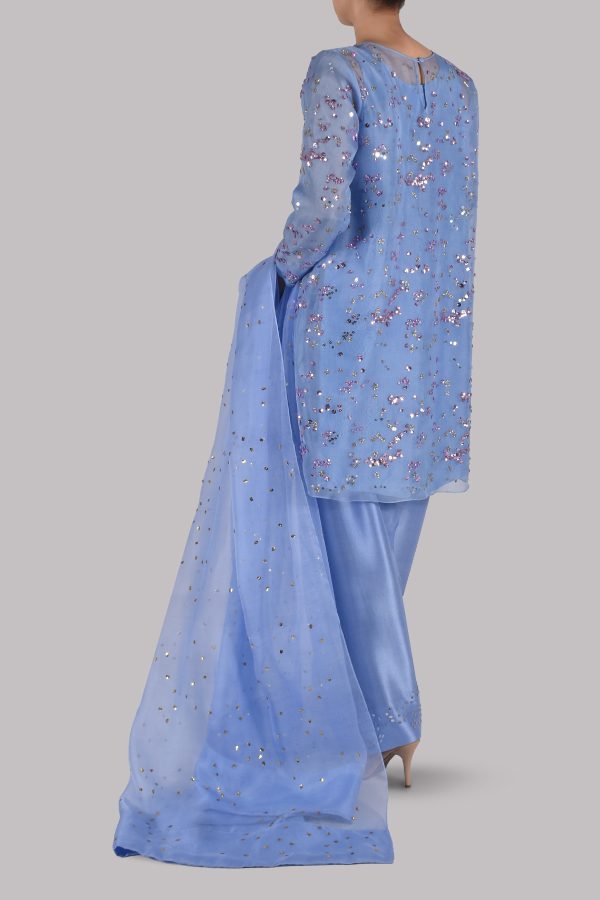 Forever Blue Embellished Organza Set - Image 3
