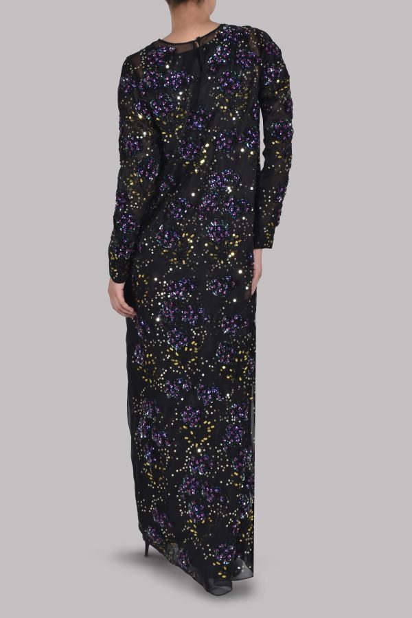 Black Embellished Italian Organza Maxi - Image 3