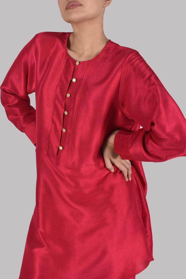Tango Red Raw Silk Set - Image 4