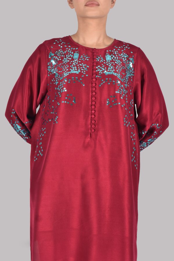 Chilli Pepper Embellished Raw Silk Set - Image 4
