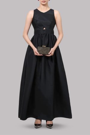 Black Cutout A-Line Dress