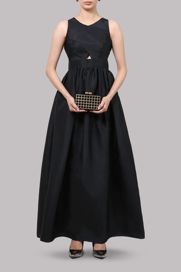 Black Cutout A-Line Dress