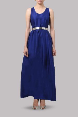 Dazzling Blue Sleeveless Maxi Dress