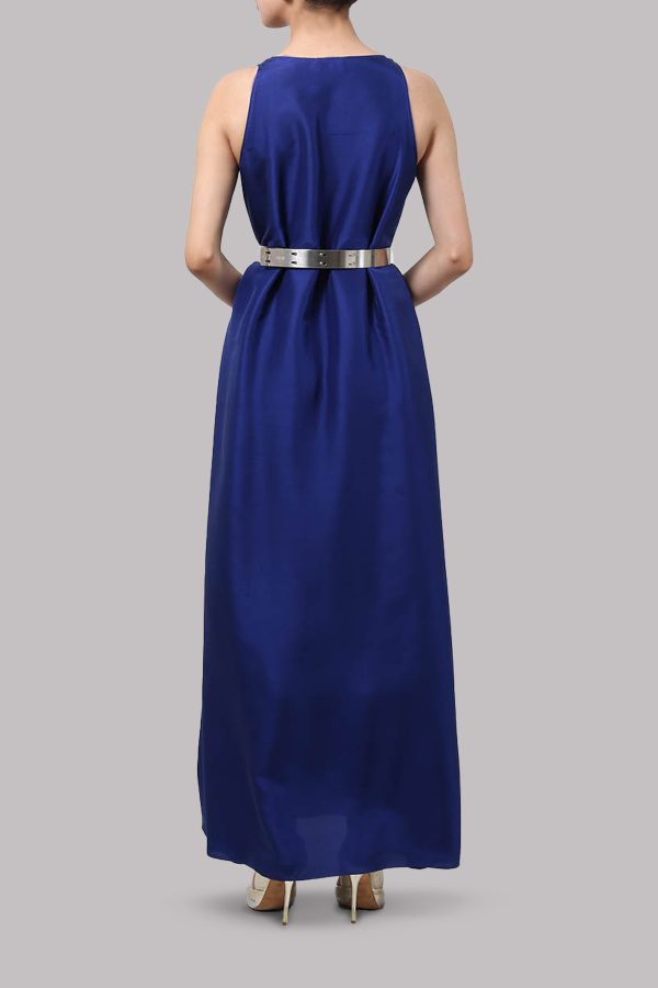 Dazzling Blue Sleeveless Maxi Dress - Image 3