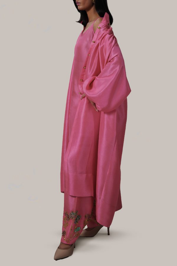 Fandango Pink Raw Silk Jacket Set - Image 2
