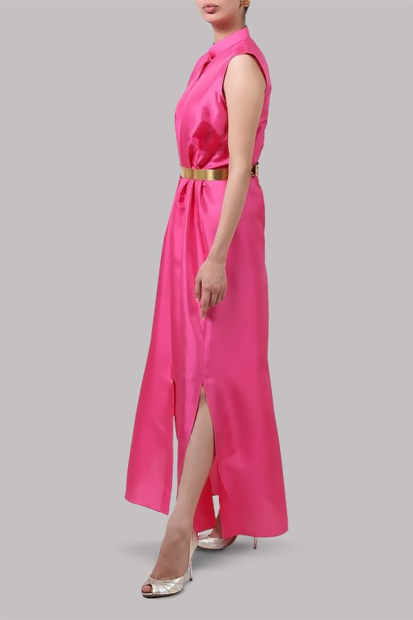 Diva Pink Button-Down Maxi - Image 2