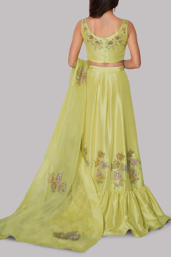 Illuminating Yellow Embellished Skirt Set - Image 3