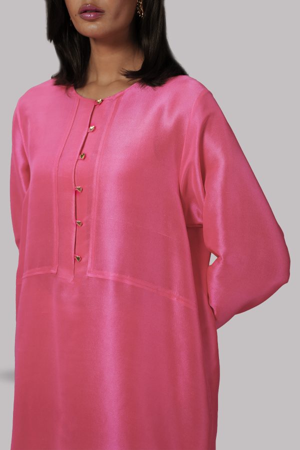 Fandango Pink Embellished Raw Silk Set - Image 4