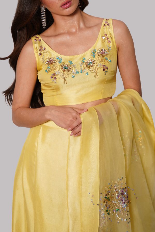 Illuminating Yellow Embellished Skirt Set - Image 5