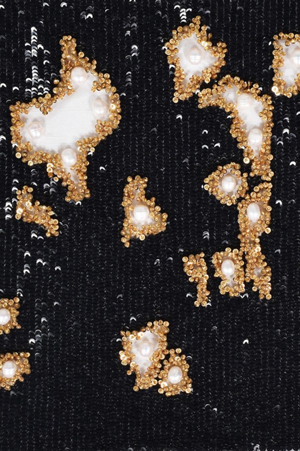 Black Embellished Tunic and Bootcut pants Set - Image 2