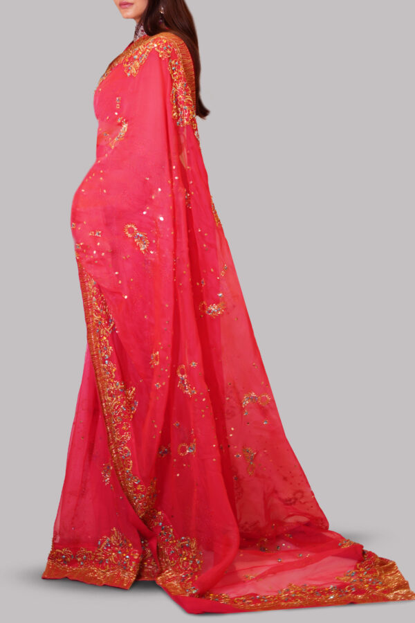 Bittersweet Embellished Organza Sari - Image 2