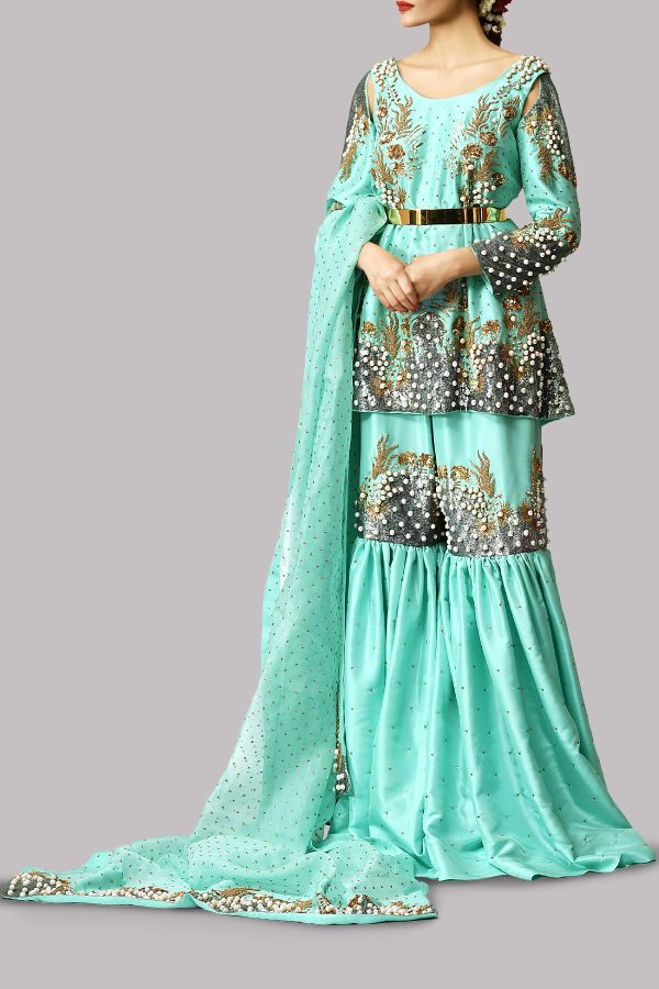 Leisure Time Embellished Gharara Set - Image 2