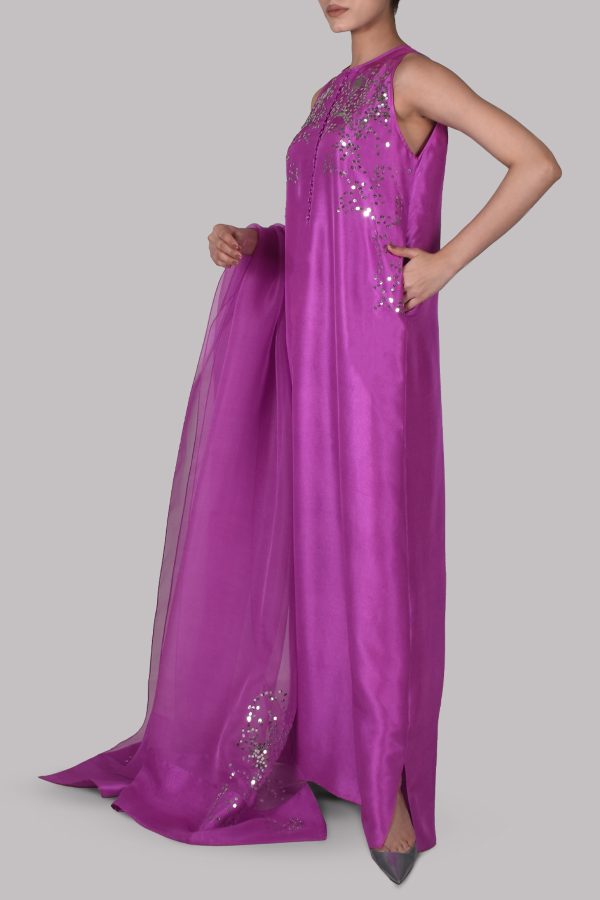 Byzantium Embellished Raw Silk Maxi - Image 2