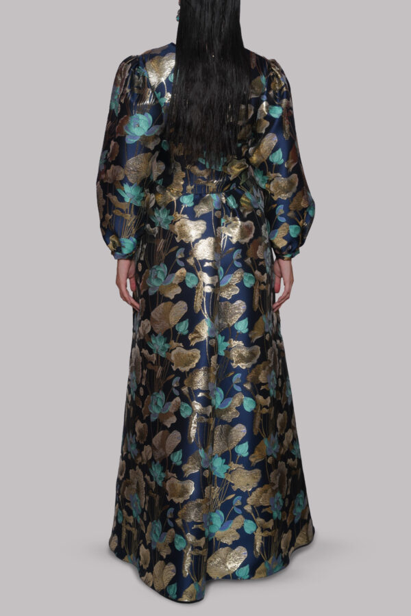 Blue Italian Brocade Maxi - Image 4