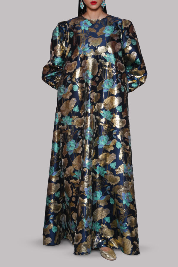 Blue Italian Brocade Maxi - Image 2