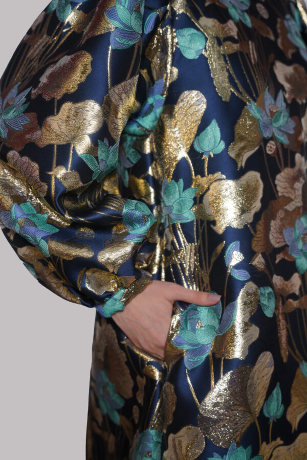Blue Italian Brocade Maxi - Image 5