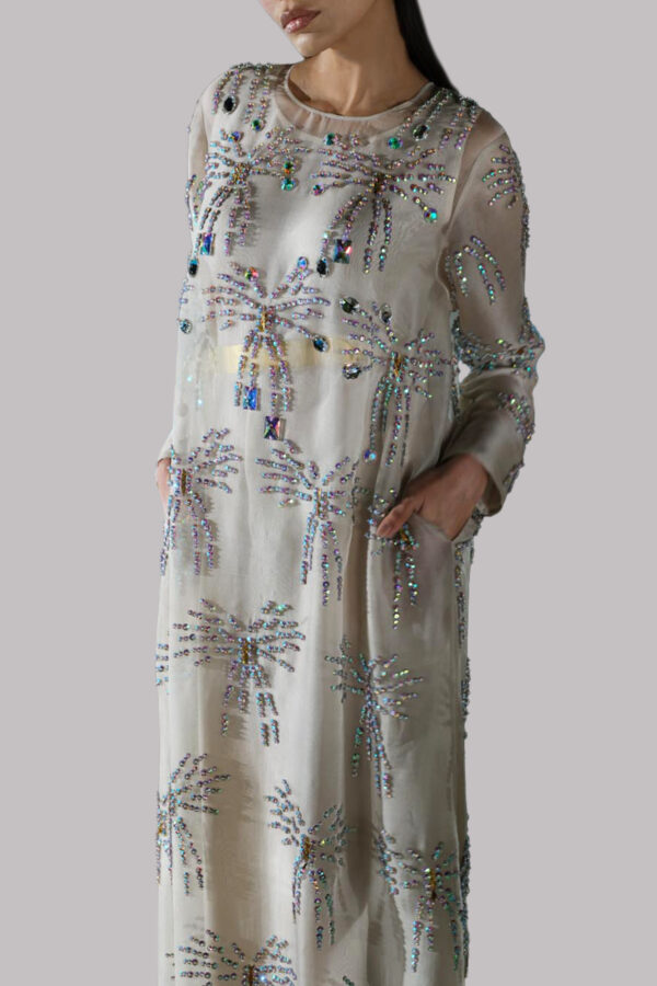 White Swan Embellished Organza Maxi - Image 2