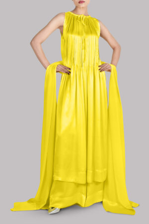 Quince Yellow Pleated Crêpe Set