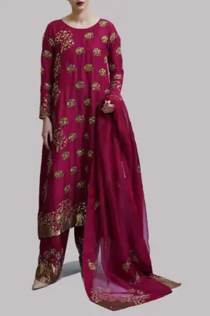 Scooter Embellished Raw Silk Set