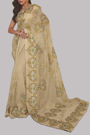 Lamb's Wool Embellished Sari