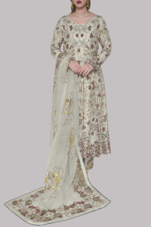 Solitary Star Embellished Raw Silk Set